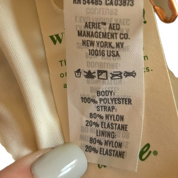 Aerie crochet bikini halter top with ties/ring detail NWT Women’s Medium - Picture 7 of 7